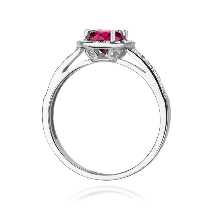 Pierścionek PV-159 Rodolit 0,60ct białe złoto