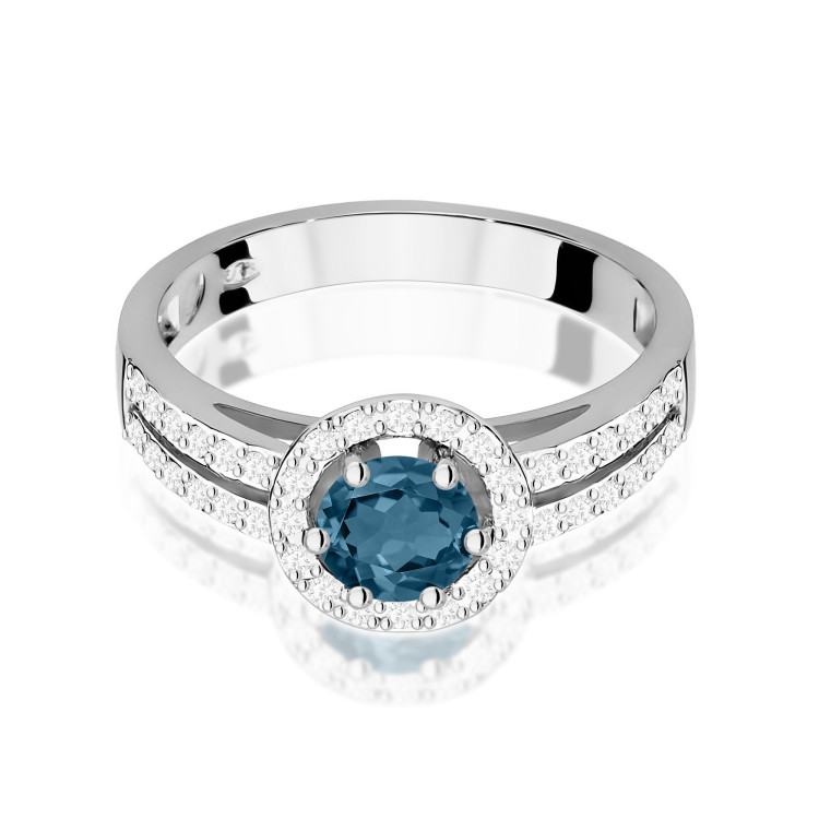 Pierścionek PV-159 Topaz London Blue 0,50ct białe złoto