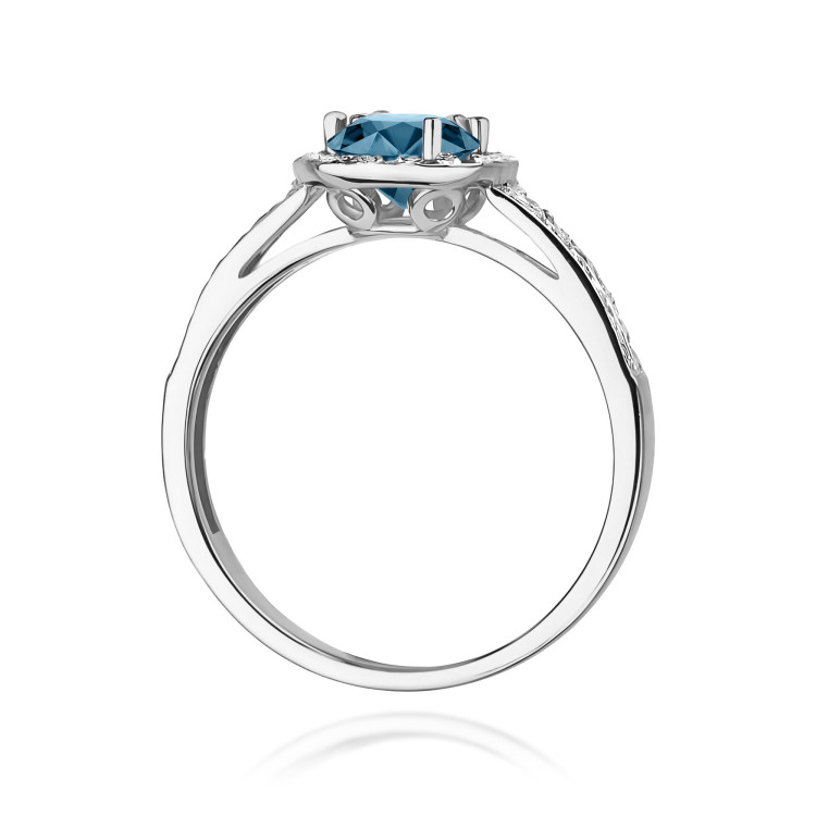 Pierścionek PV-159 Topaz London Blue 0,50ct białe złoto