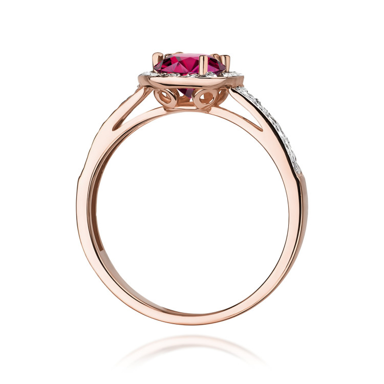 Pierścionek PV-159 Rodolit 0,60ct różowe złoto