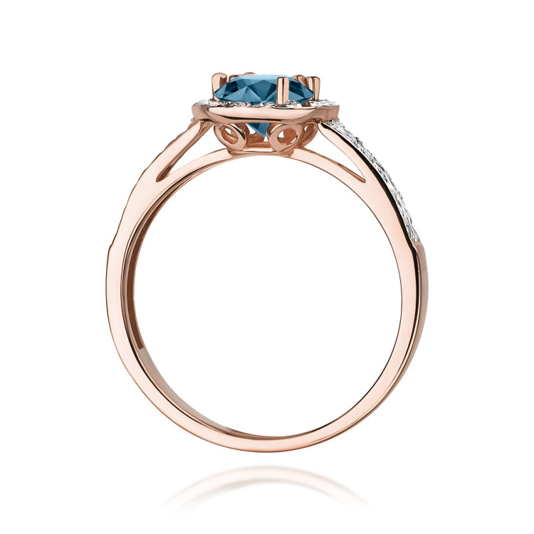 Pierścionek PV-159 Topaz London Blue 0,50ct różowe złoto