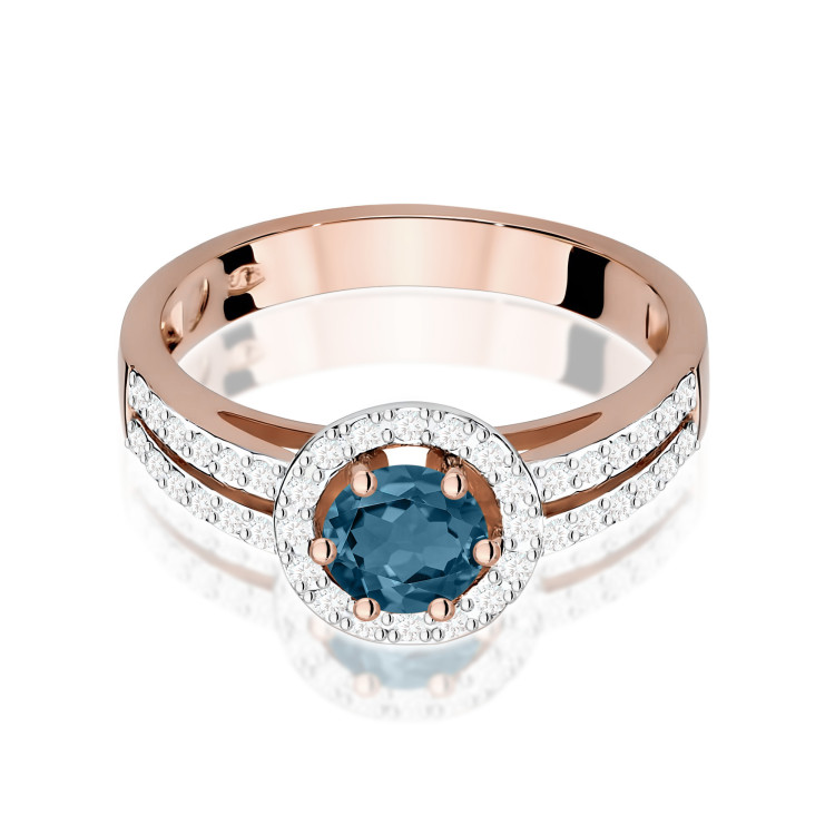 Pierścionek PV-159 Topaz London Blue 0,50ct różowe złoto