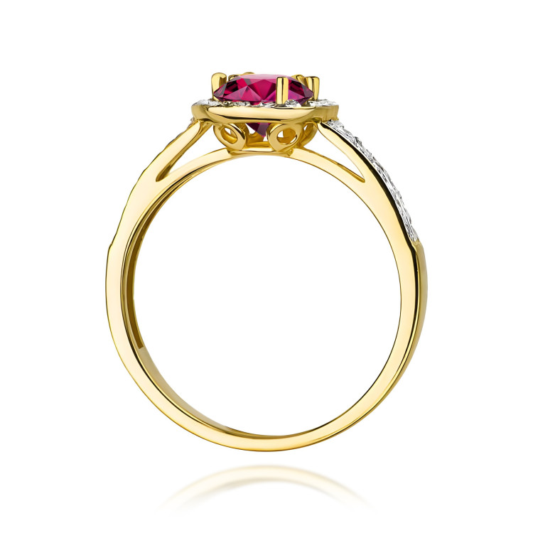 Pierścionek PV-159 Rodolit 0,60ct żółte złoto
