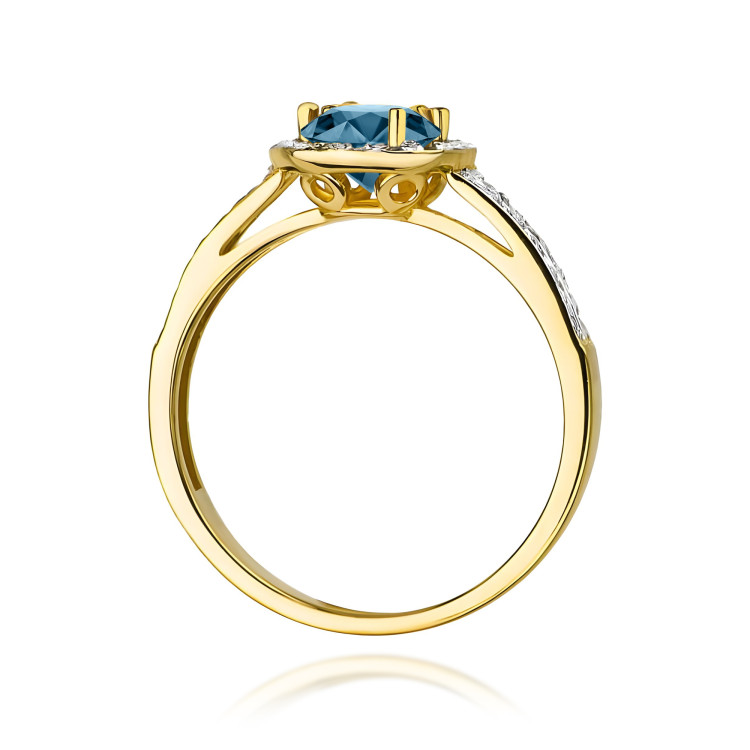 Pierścionek PV-159 Topaz London Blue 0,50ct żółte złoto