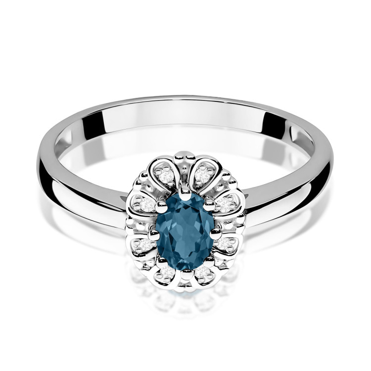 Pierścionek PV-163 Topaz London Blue 0,50ct białe złoto