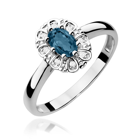 Pierścionek PV-163 Topaz London Blue 0,50ct białe złoto