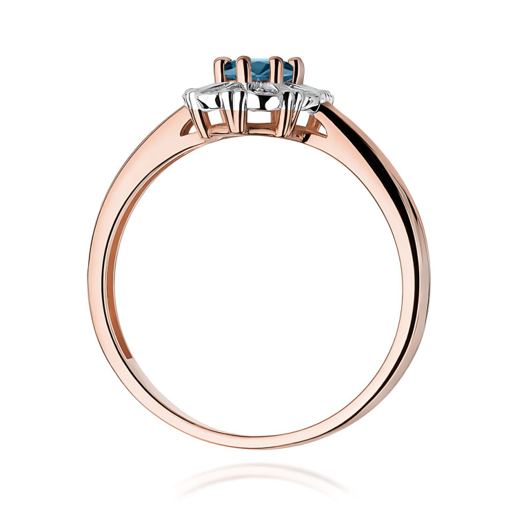 Pierścionek PV-163 Topaz London Blue 0,50ct różowe złoto