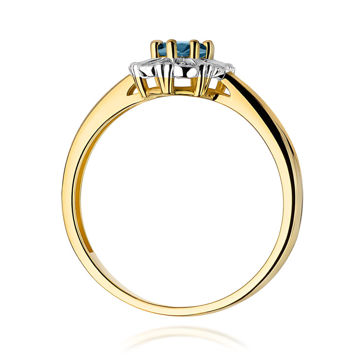 Pierścionek PV-163 Topaz London Blue 0,50ct żółte złoto