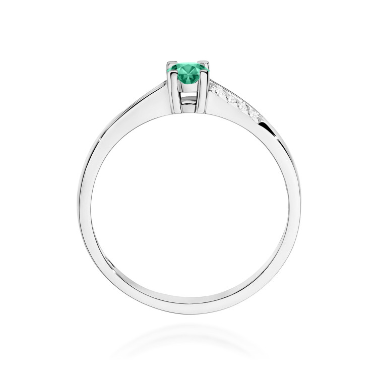 Pierścionek z białego złota ze szmaragdem - próba 585 0,19CT PV-180BSZ