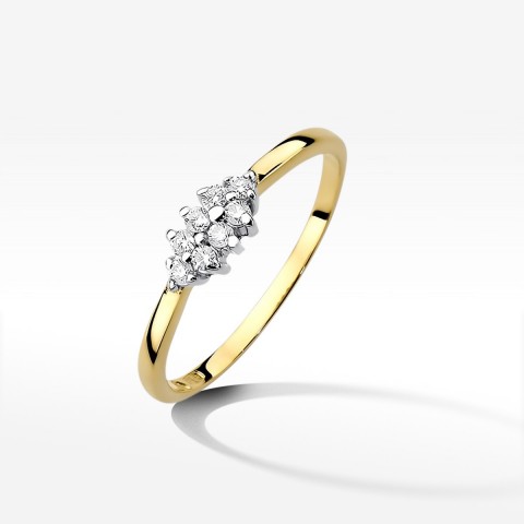 Pierścionek z żółtego złota z diamentami  - próba 585 0,12CT W-427A