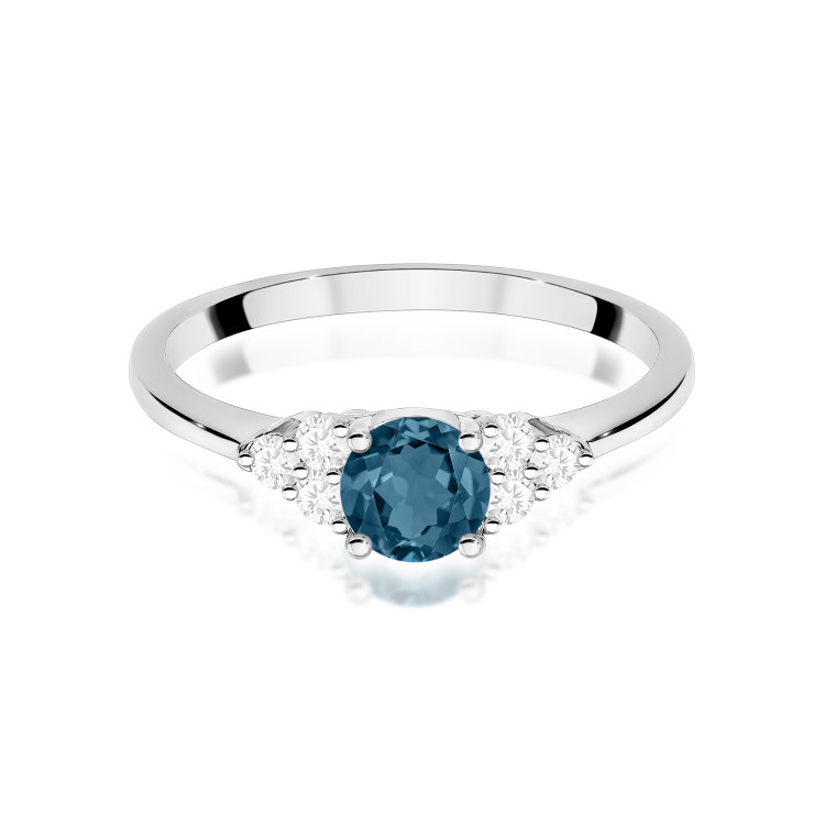 Pierścionek PV-181 Topaz London Blue 0,50ct białe złoto