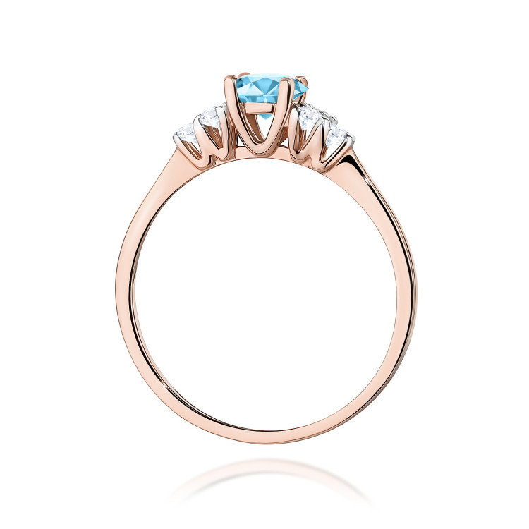 Pierścionek PV-181 z Topaz Swissem London Blue 0,50ct różowe złoto