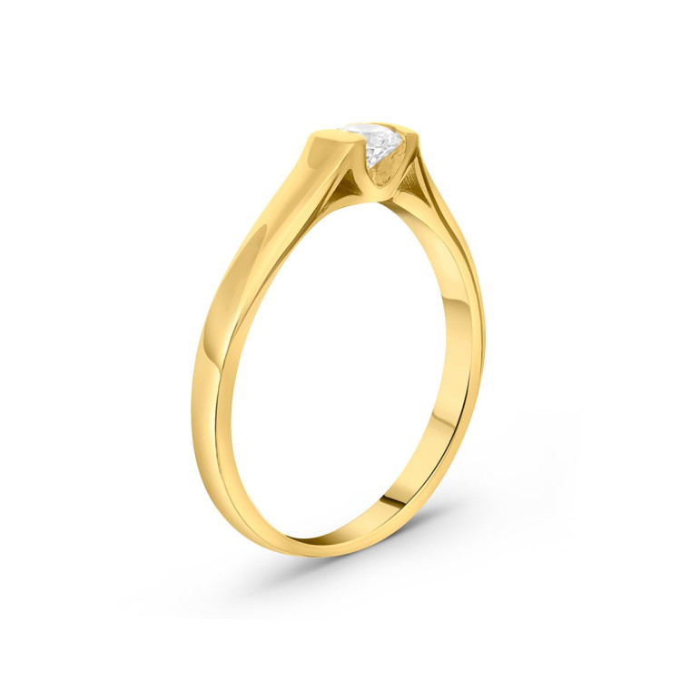 Pierścionek PV-190 Diament Laboratoryjny 0,15ct żółte złoto