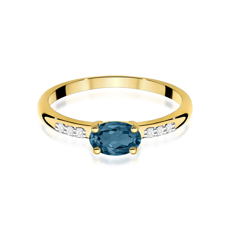 Pierścionek PV-197 Topaz London Blue 0,50ct żółte złoto