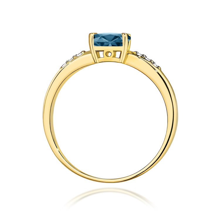 Pierścionek PV-197 Topaz London Blue 0,50ct żółte złoto