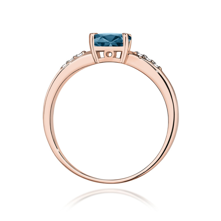 Pierścionek PV-197 Topaz London Blue 0,50ct różowe złoto