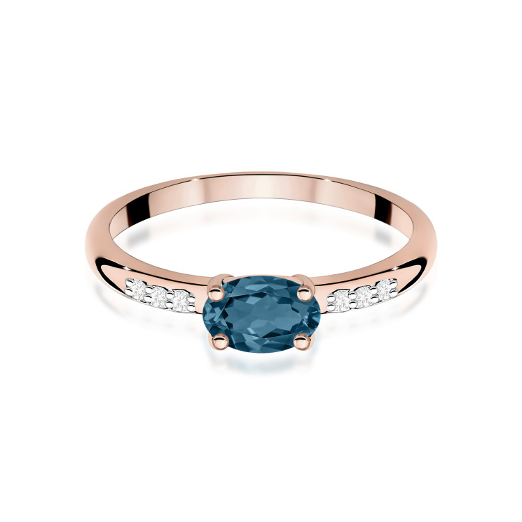 Pierścionek PV-197 Topaz London Blue 0,50ct różowe złoto