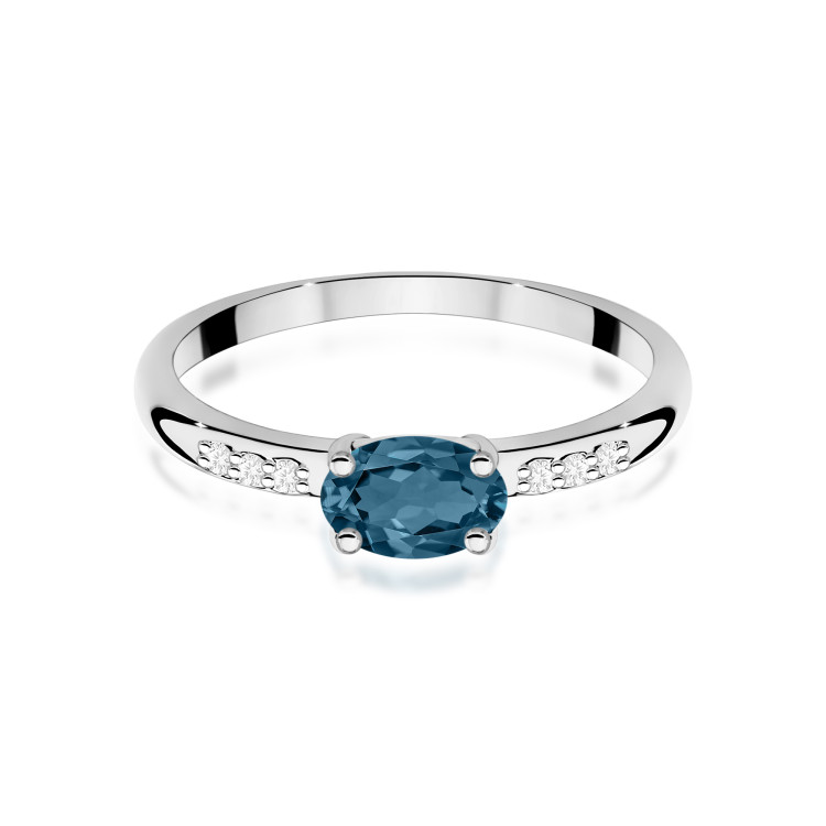 Pierścionek PV-197 Topaz London Blue 0,50ct białe złoto