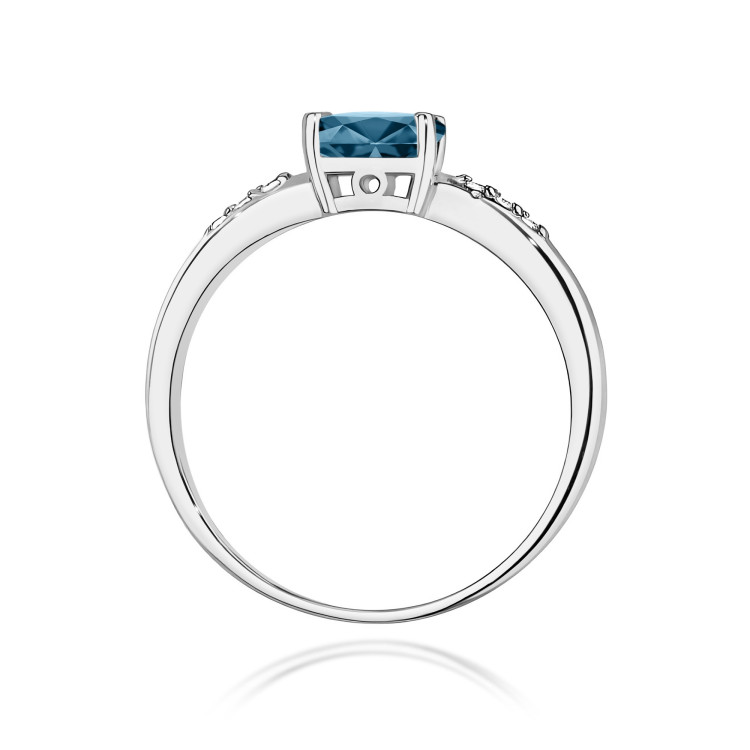Pierścionek PV-197 Topaz London Blue 0,50ct białe złoto