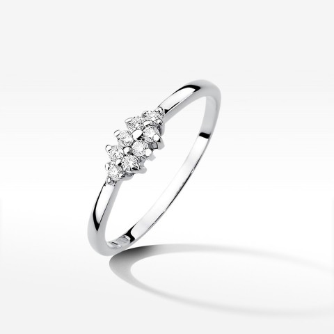 Pierścionek z białego złota z diamentami  - próba 585 0,12CT W-427B