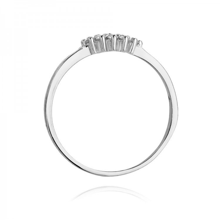 Pierścionek z białego złota z diamentami  - próba 585 0,12CT W-427B