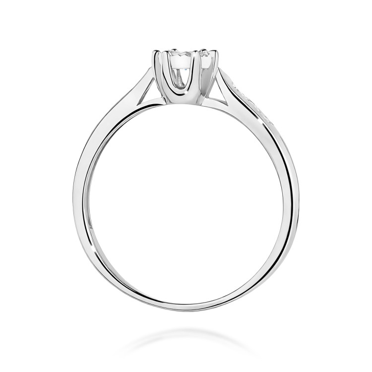 Pierścionek PV-201 Diament Labortoryjny 0,08ct białe złoto