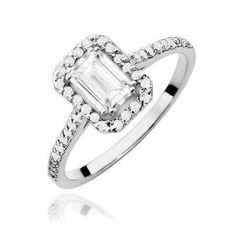 Pierścionek z białego złota z diamentami laboratoryjnymi - próba 585 0,79CT PV-203.B3.LDW.01