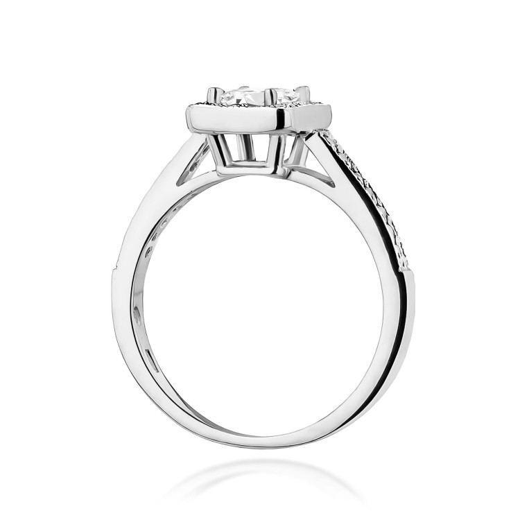 Pierścionek z białego złota z diamentami laboratoryjnymi - próba 585 0,79CT PV-203.B3.LDW.01