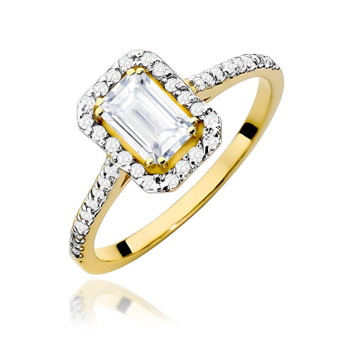 Pierścionek z żółtego złota z diamentami laboratoryjnymi - próba 585 0,79CT PV-203.Z3.LDW.01