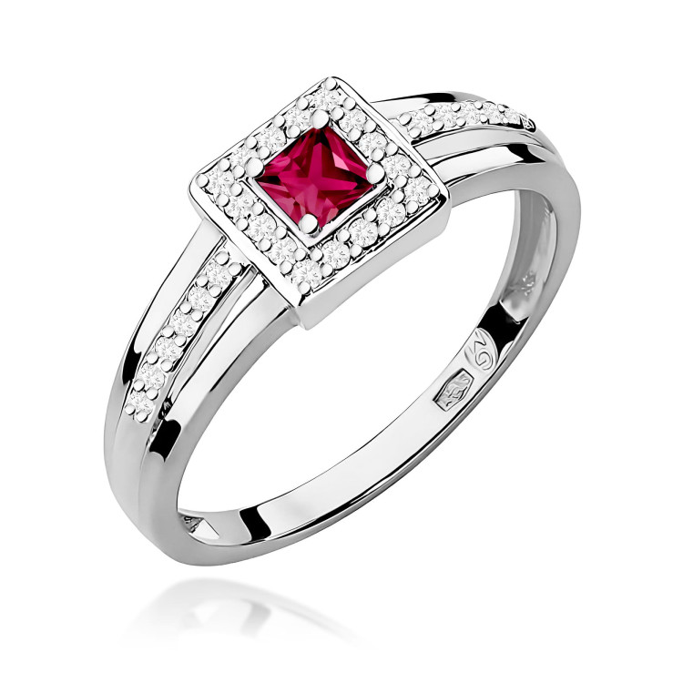 Pierścionek PV-206 Rubin 0,20ct białe złoto