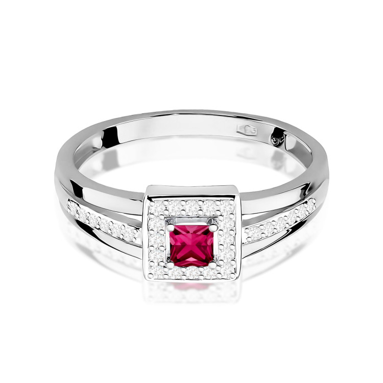 Pierścionek PV-206 Rubin 0,20ct białe złoto