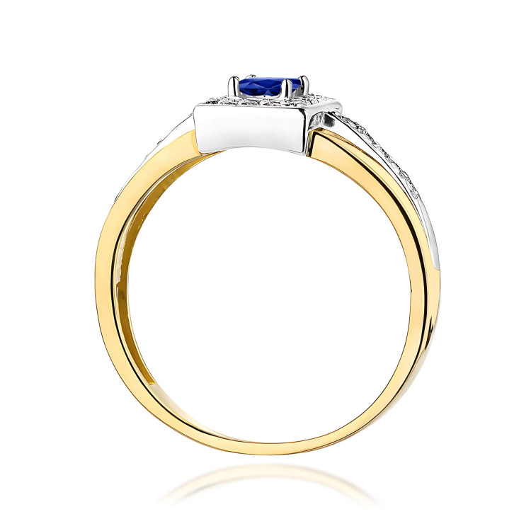 Pierścionek PV-206 Szafir 0,20ct żółte złoto