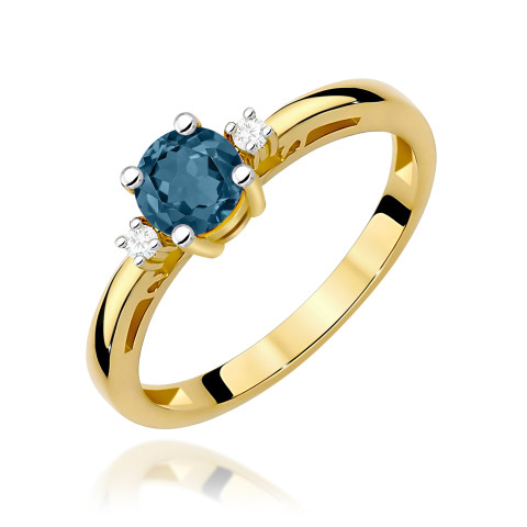 Pierścionek PV-215 Topaz London Blue 0,50ct żółte złoto