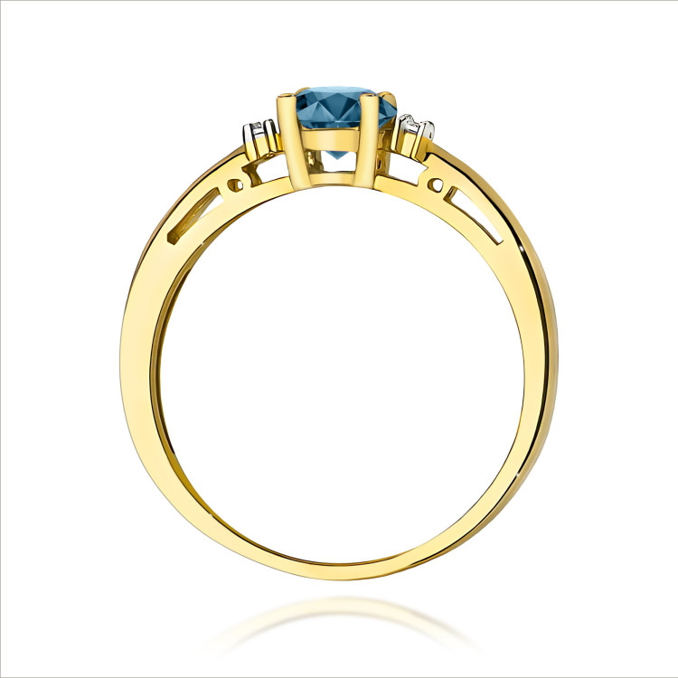 Pierścionek PV-215 Topaz London Blue 0,50ct żółte złoto