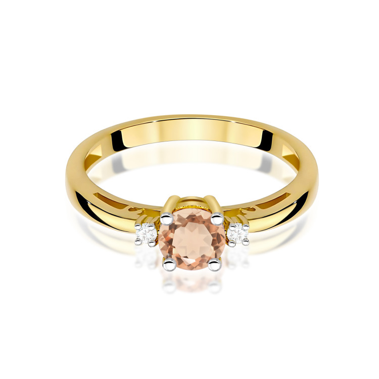 Pierścionek PV-215 Morganit 0,40ct żółte złoto