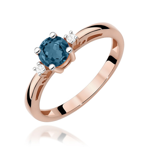 Pierścionek PV-215 Topaz London Blue 0,50ct różowe złoto