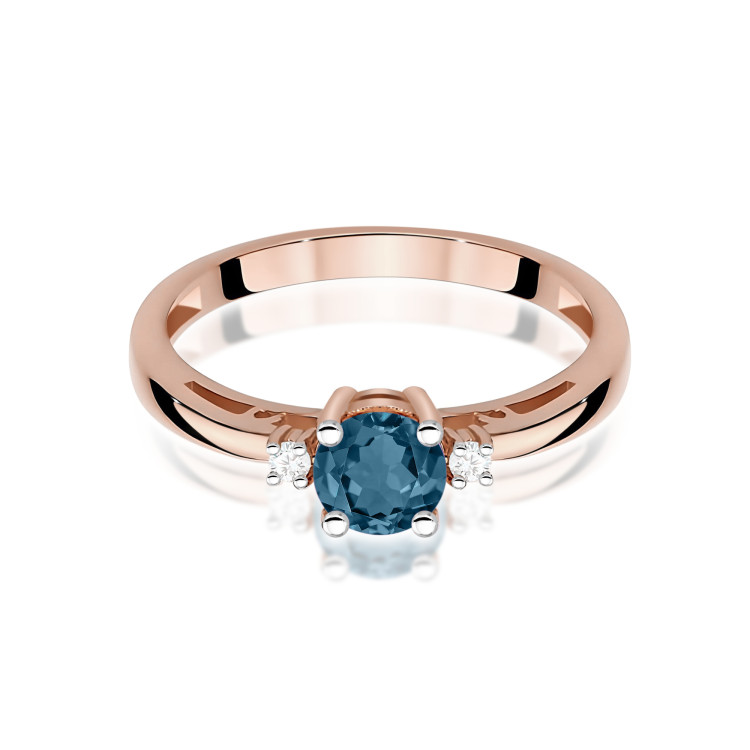 Pierścionek PV-215 Topaz London Blue 0,50ct różowe złoto