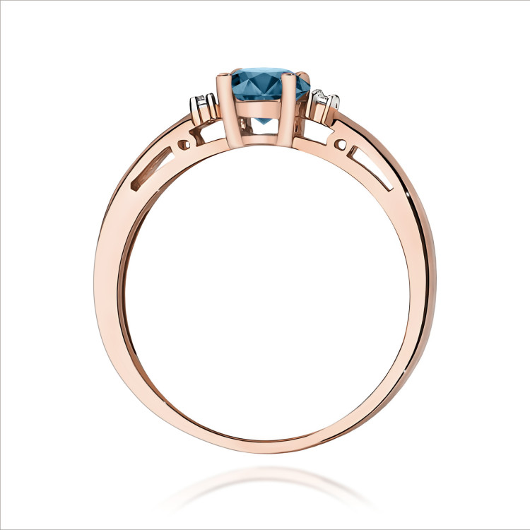 Pierścionek PV-215 Topaz London Blue 0,50ct różowe złoto