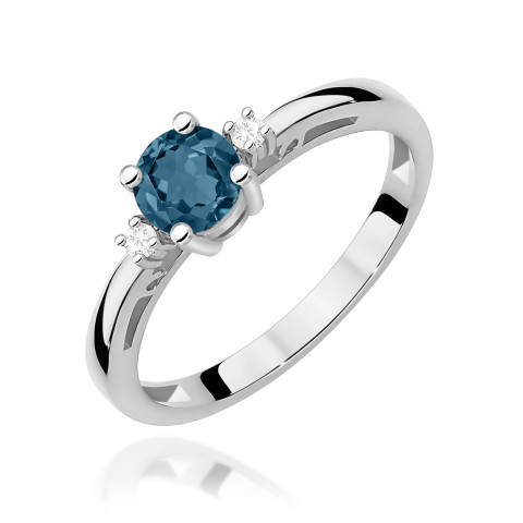 Pierścionek PV-215 Topaz London Blue 0,50ct białe złoto