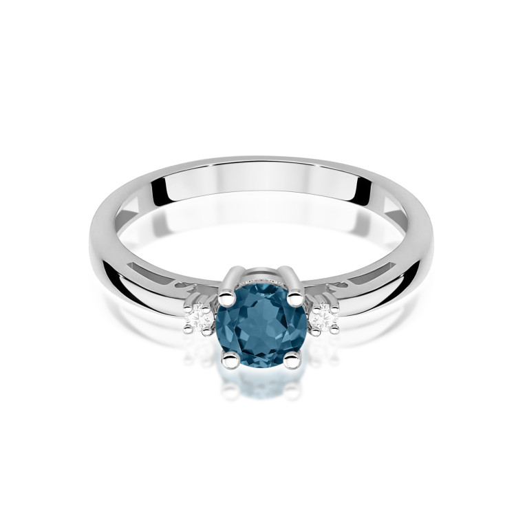 Pierścionek PV-215 Topaz London Blue 0,50ct białe złoto