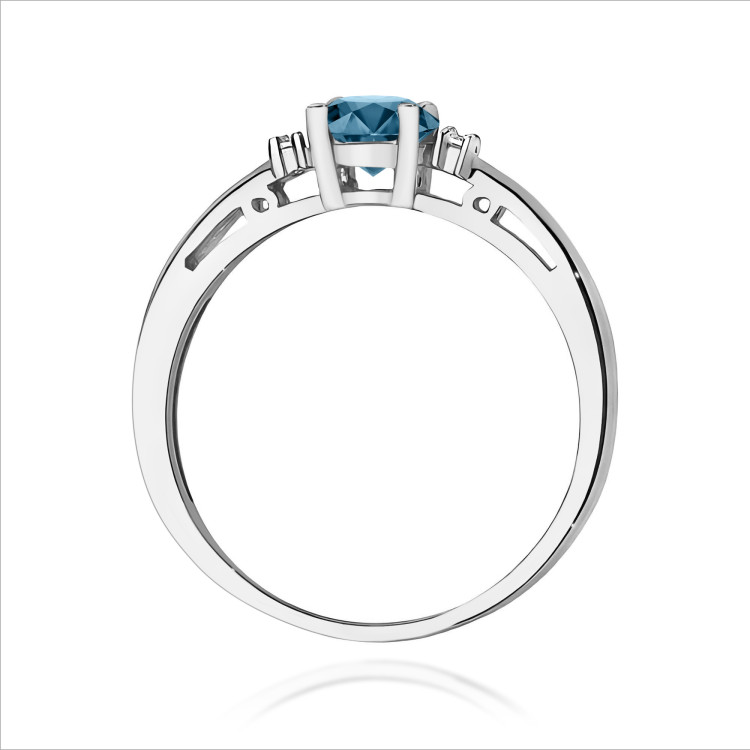 Pierścionek PV-215 Topaz London Blue 0,50ct białe złoto