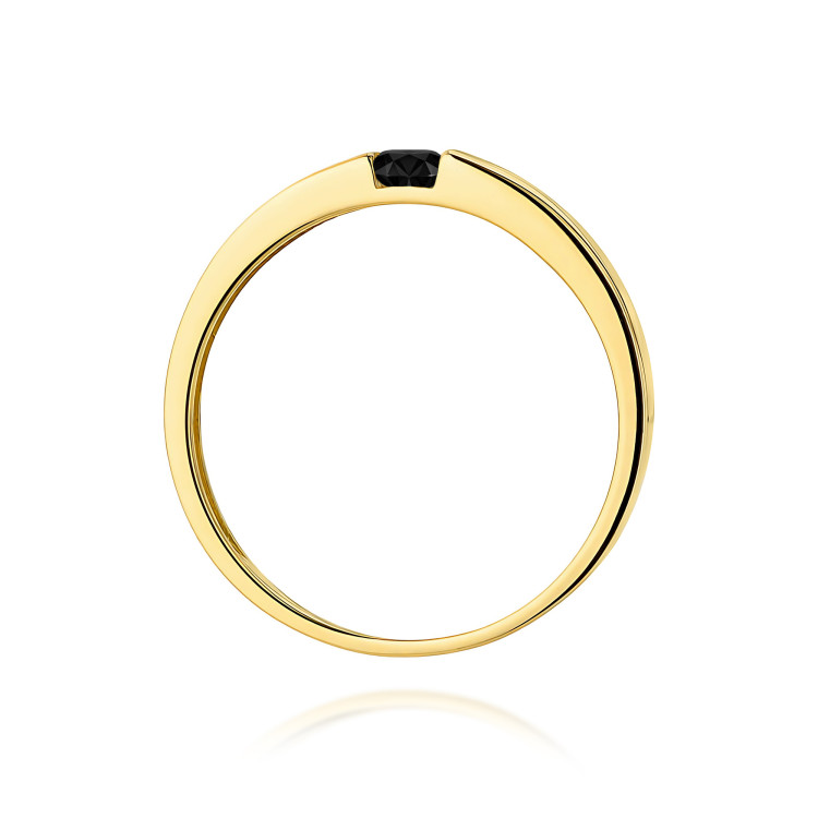 Pierścionek PV-244 Czarny Diament 0,12ct żółte złoto