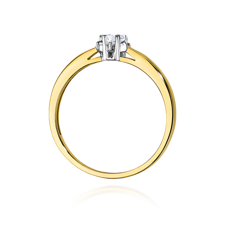 Pierścionek z żółtego złota z diamentami laboratoryjnymi - próba 585 0,152CT PV-251.Z3.LDW.01