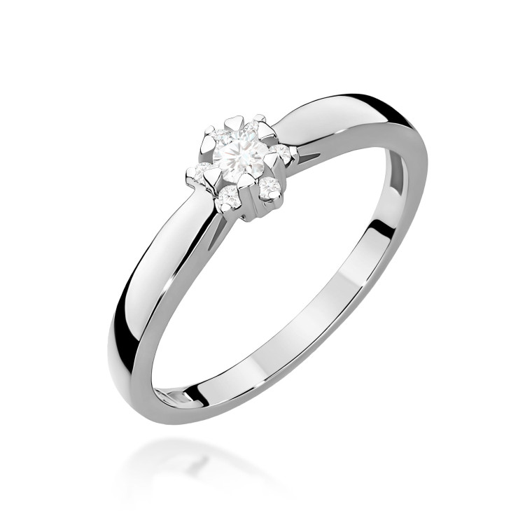 Pierścionek z białego złota z diamentami laboratoryjnymi - próba 585 0,152CT PV-251.B3.LDW.01