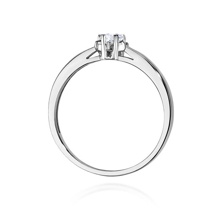 Pierścionek z białego złota z diamentami laboratoryjnymi - próba 585 0,152CT PV-251.B3.LDW.01