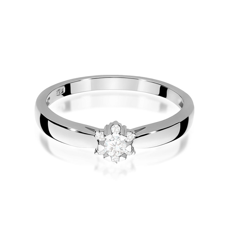 Pierścionek z białego złota z diamentami laboratoryjnymi - próba 585 0,152CT PV-251.B3.LDW.01