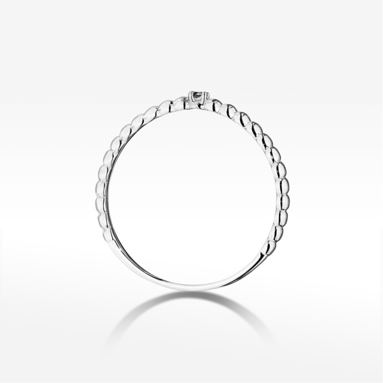 Pierścionek PV-256 Czarny Diament 0,02ct białe złoto