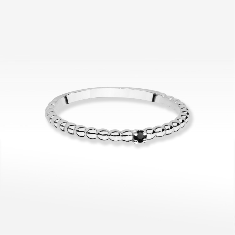 Pierścionek PV-256 Czarny Diament 0,02ct białe złoto