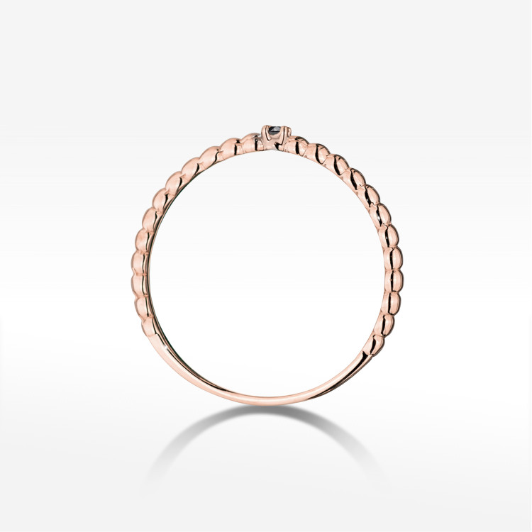 Pierścionek PV-256 Czarny Diament 0,02ct różowe złoto