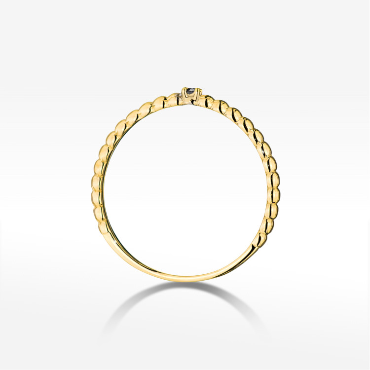 Pierścionek PV-256 Czarny Diament 0,02ct żółte złoto